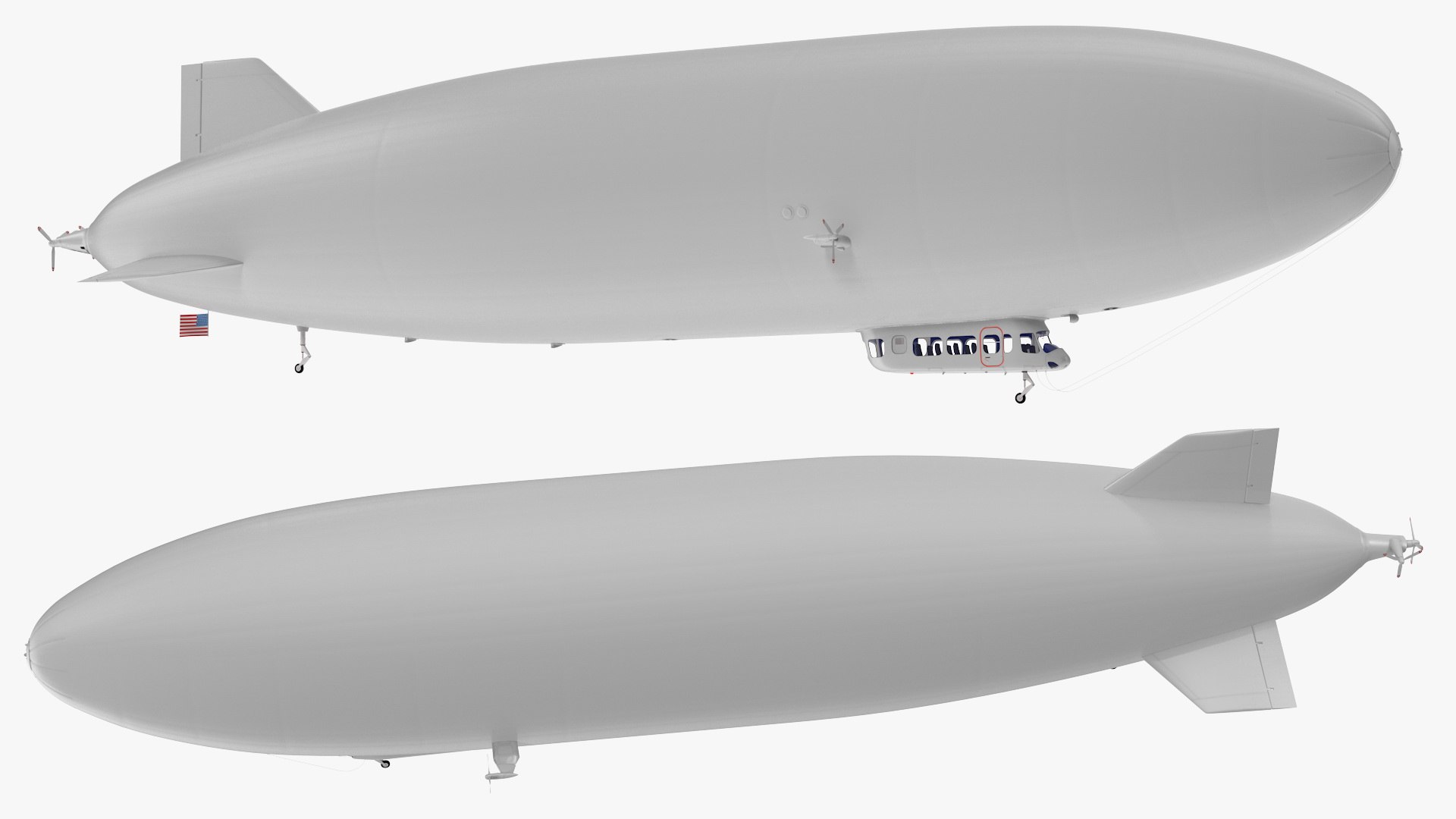 D Blimp Airship Generic Air Turbosquid