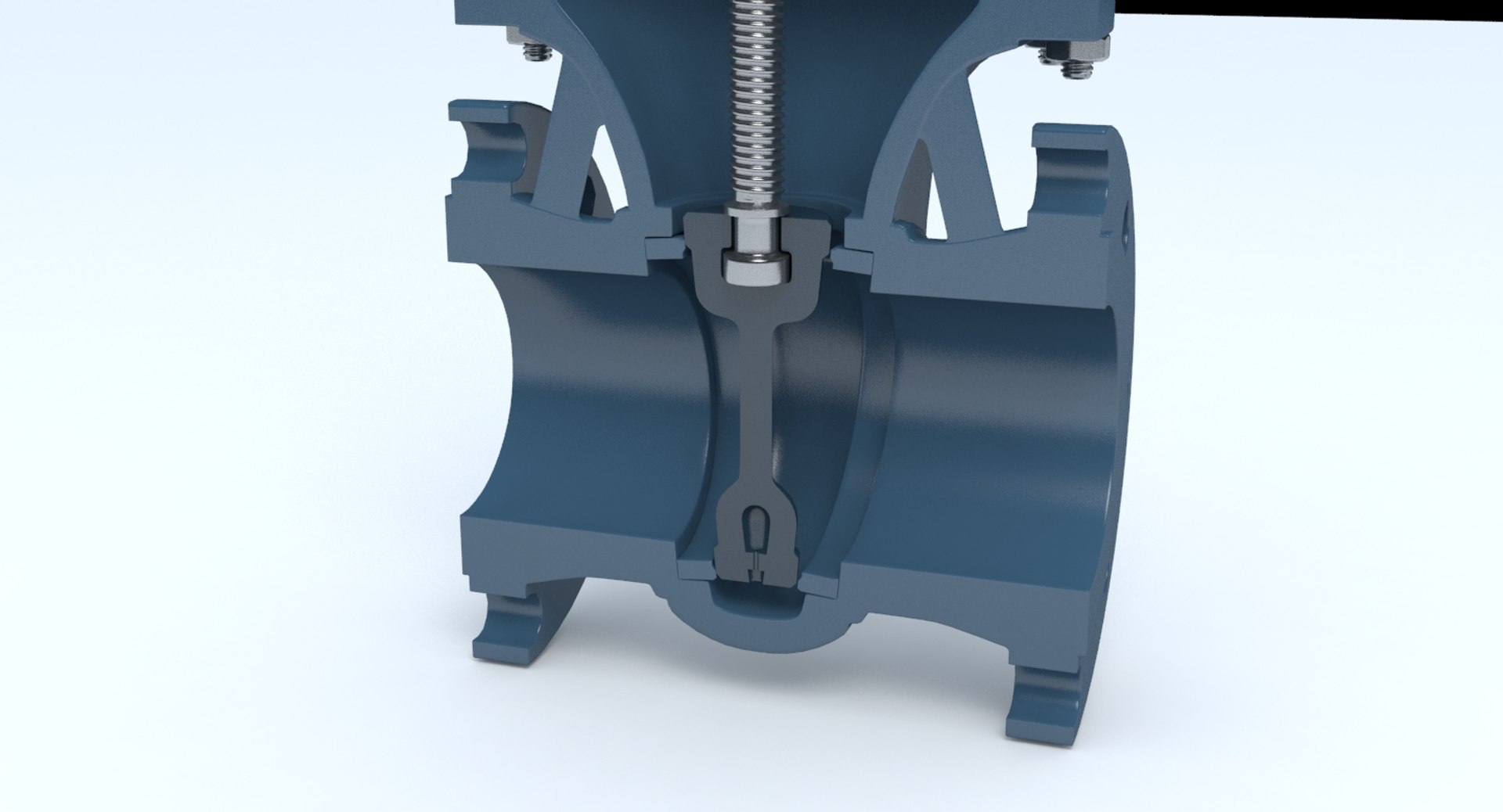 D Model Gate Valve Cross Section