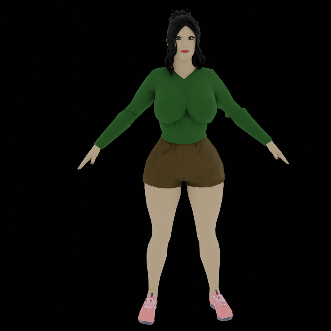 D Model Low Poly Female Turbosquid