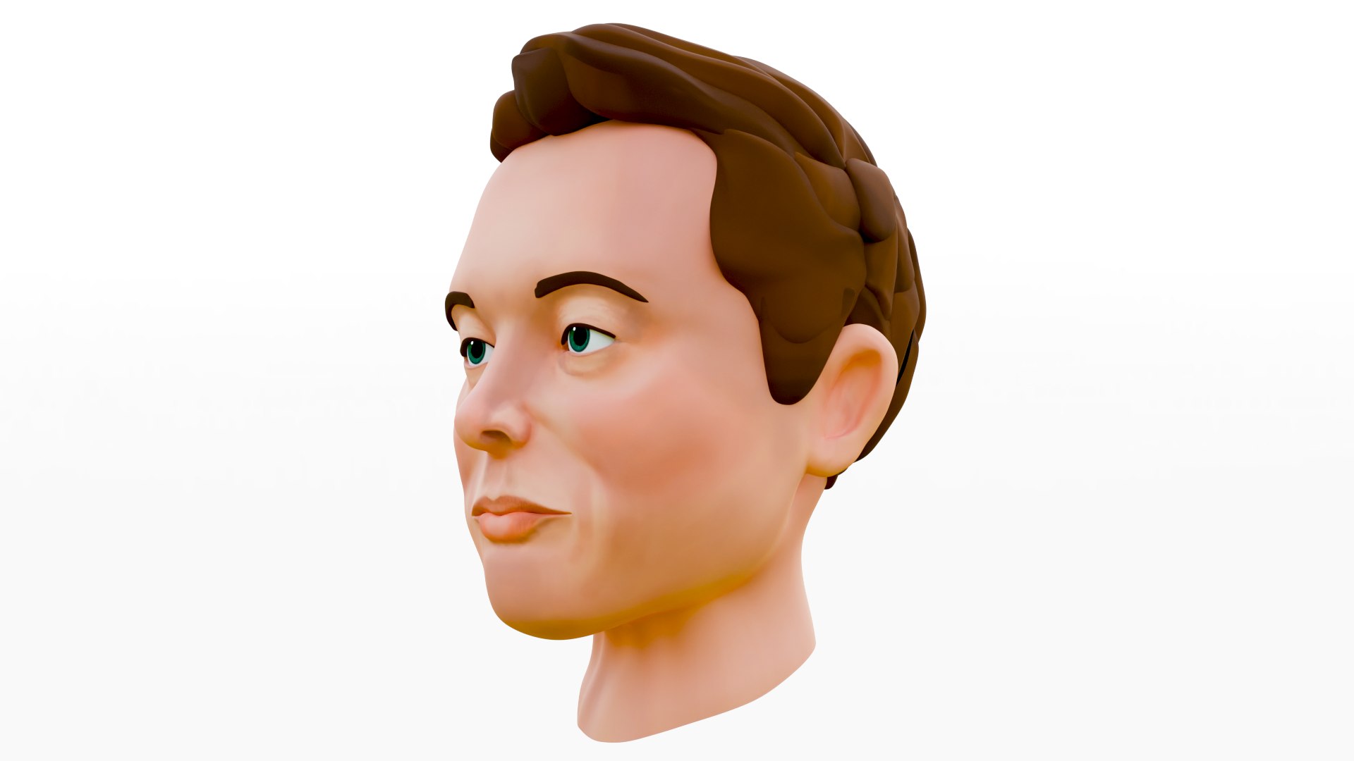 3D Model Elon Musk Cartoon Character Head TurboSquid 1974171