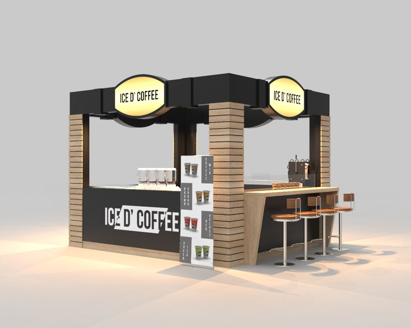 3D Model Coffee Booth TurboSquid 1599050