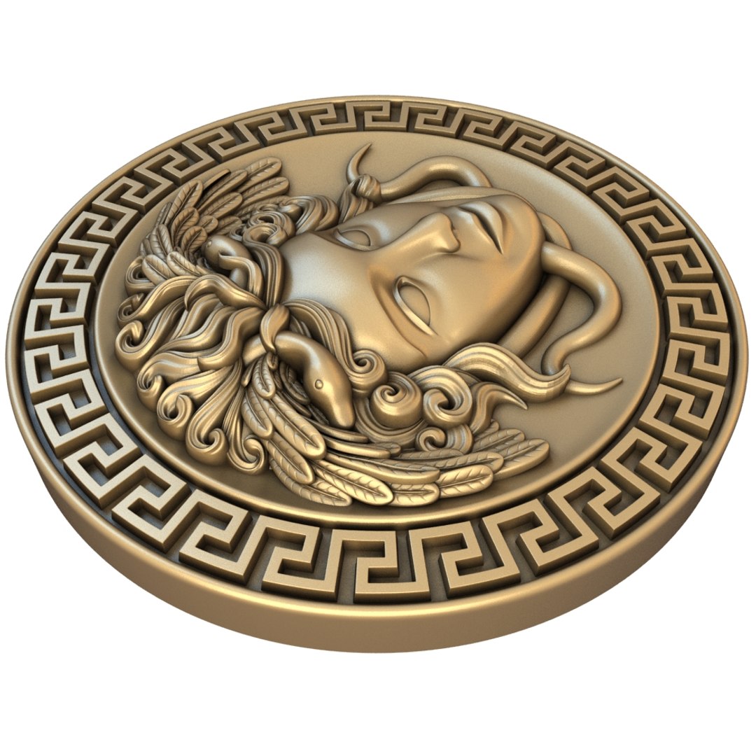 D Model Medusa Medallion Basrelief Relief Turbosquid