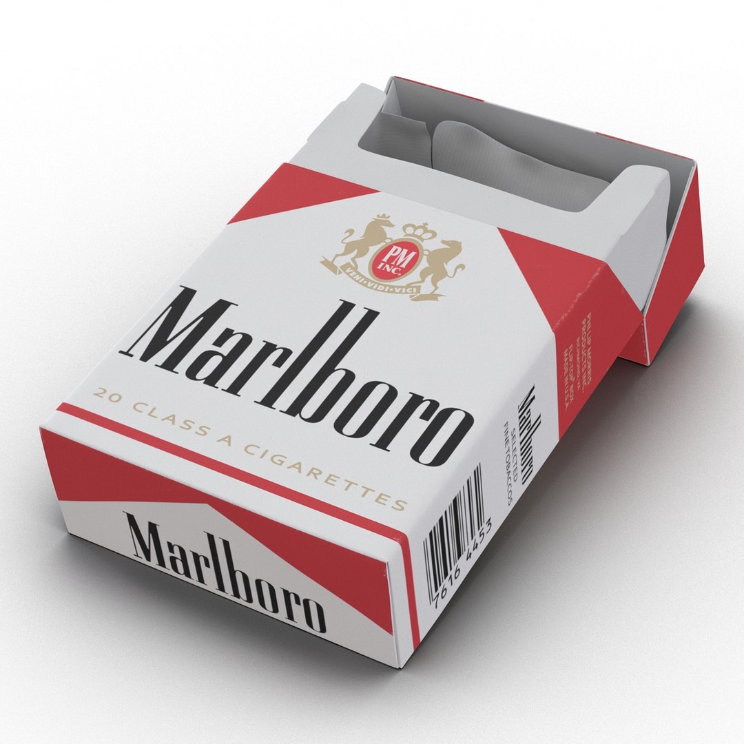 Opened Cigarettes Pack Marlboro D Model