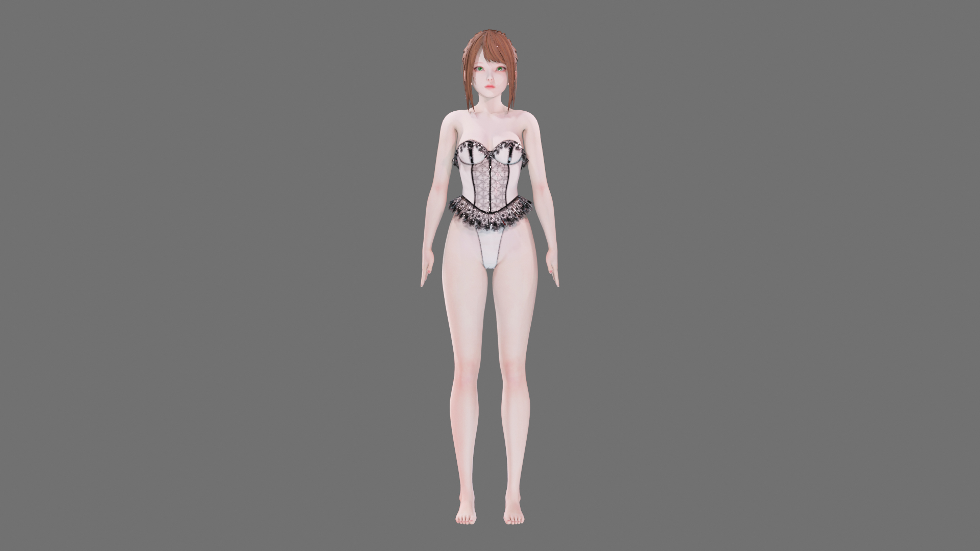 Lingerie Clothes Rigged Unreal Unity Blender Animated Realistic Female Character