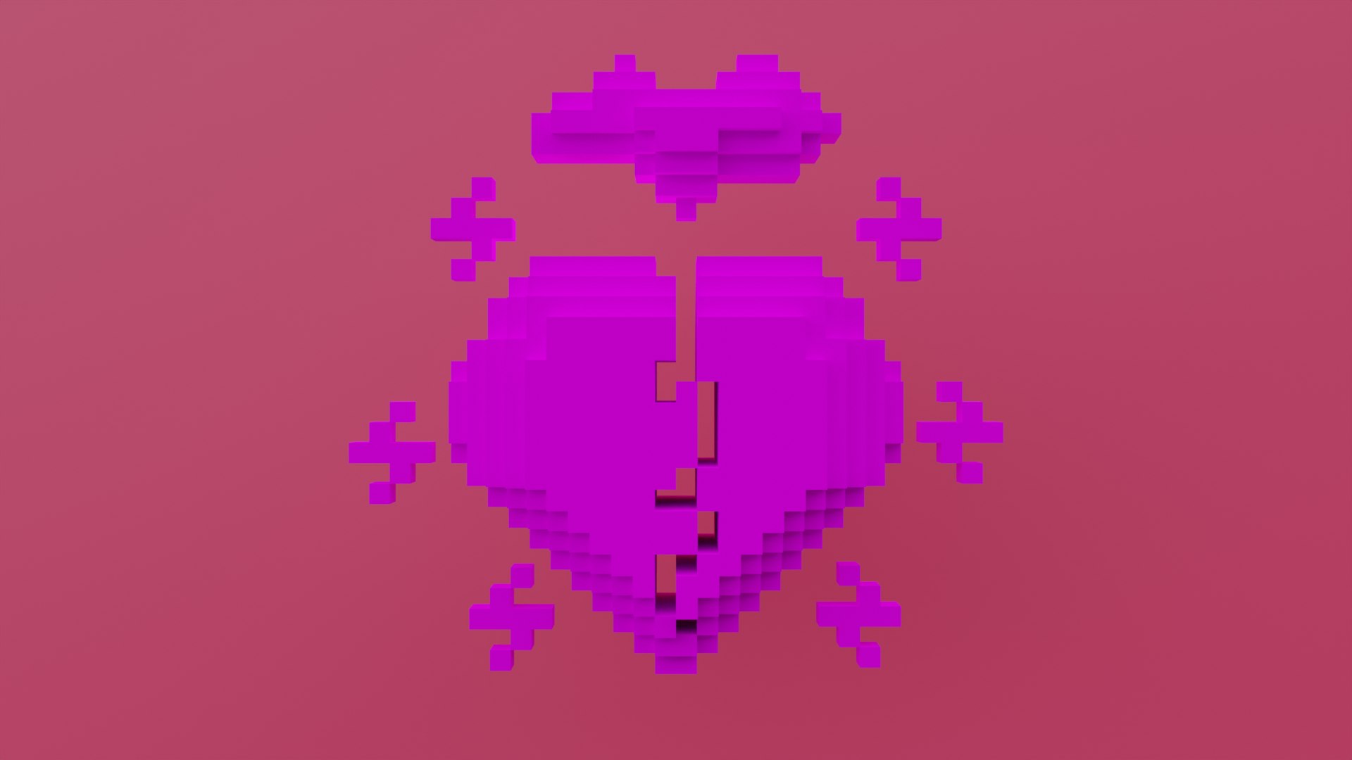 Voxel Heart D Model Turbosquid