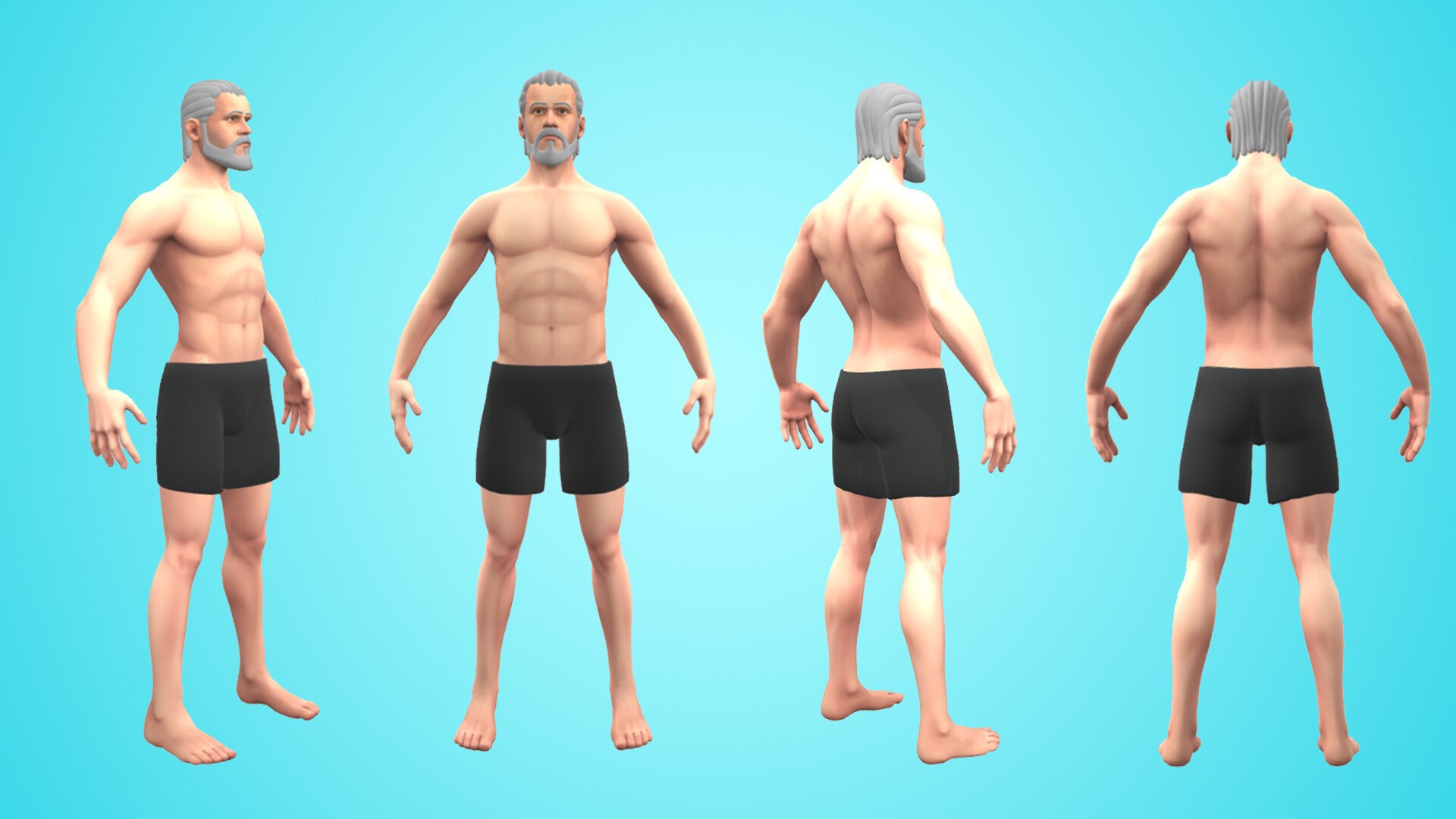 D Model Aryn Male Base Mesh Cartoon Character Turbosquid