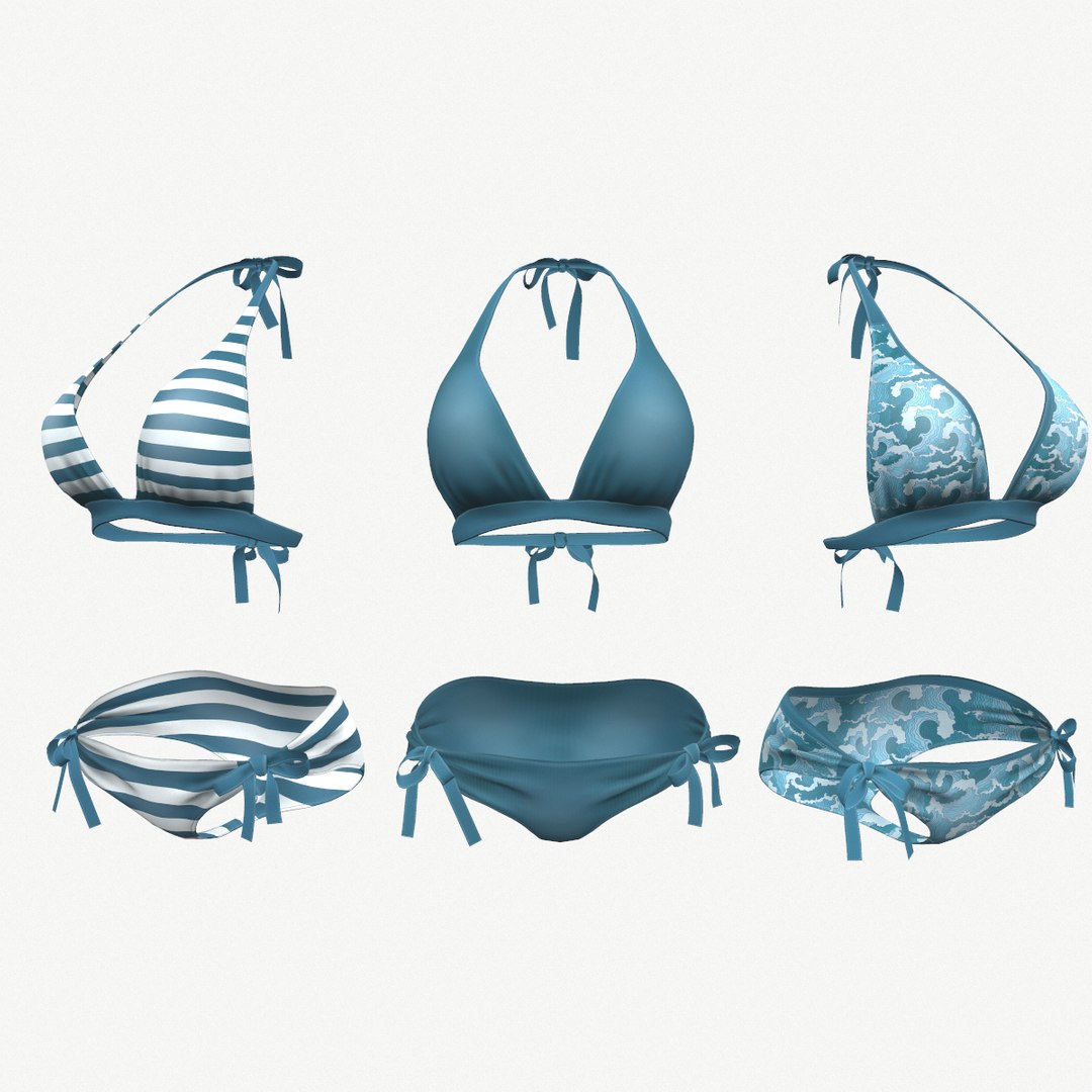 Sea Green Bikini Swimsuit Colors D Model Turbosquid