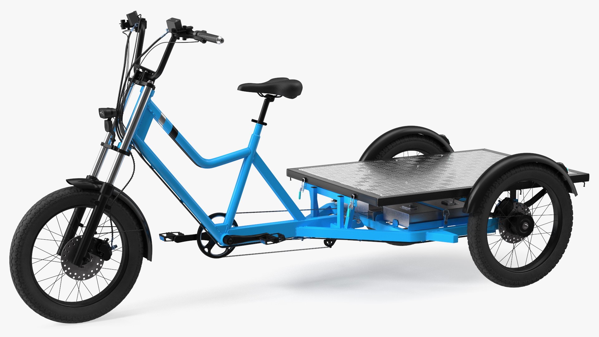 Commercial Grade Electric Trike With Flatbed Rigged D Model