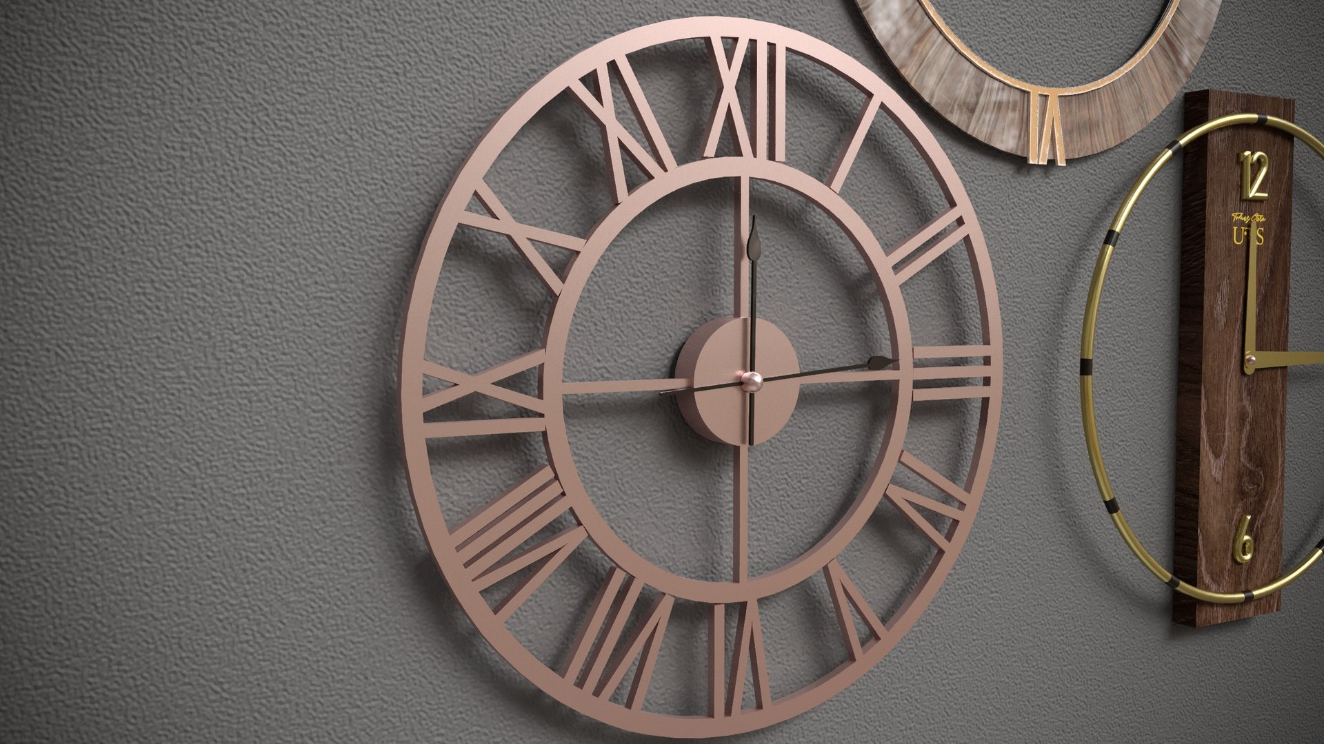 D Wall Clocks Model Turbosquid