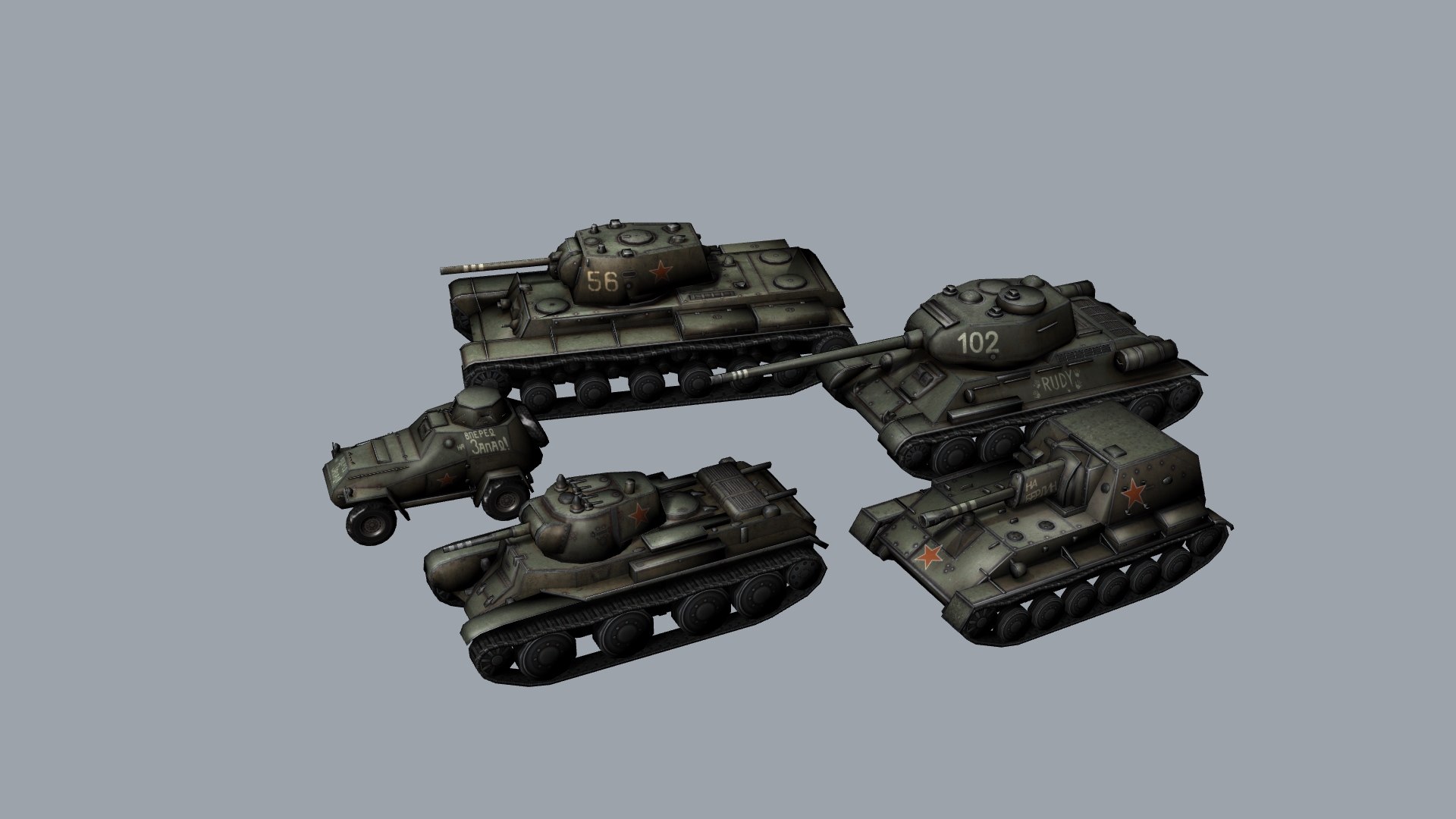 Soviet Tank Collection D Model Pack Ww Era D Model Turbosquid