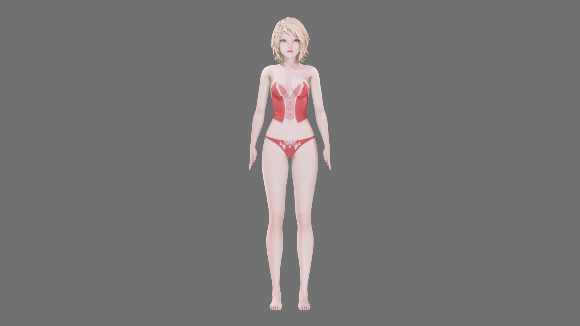 3D Model Lingerie Clothes 0007 Rigged Unreal Unity Blender Animated Realistic Female