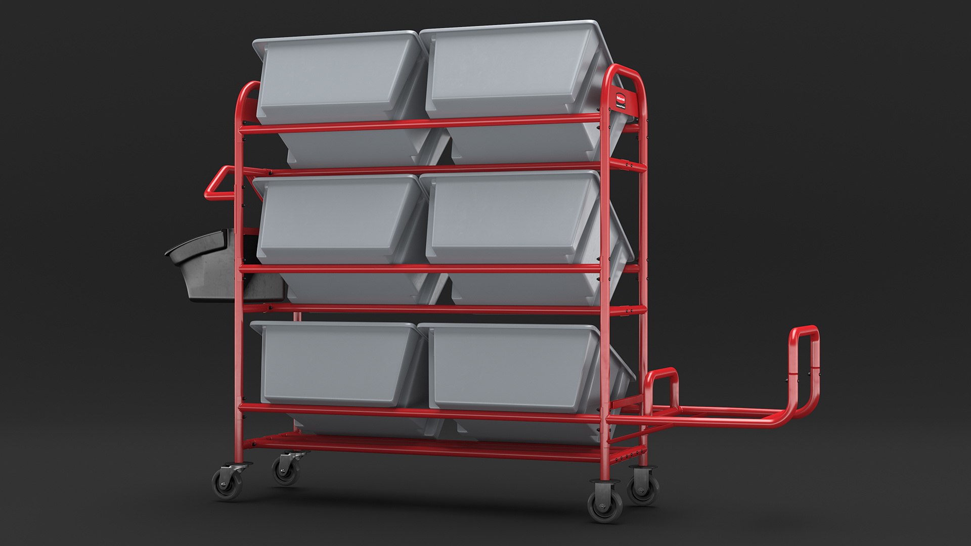 D Tote Picking Cart With Angled Shelves Rubbermaid Model Turbosquid