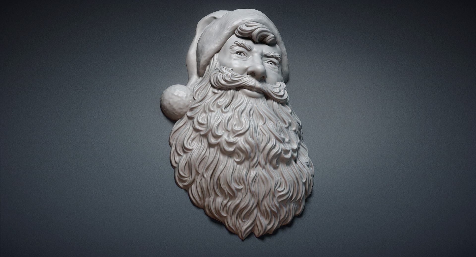 Santa Claus Portrait Relief D Obj