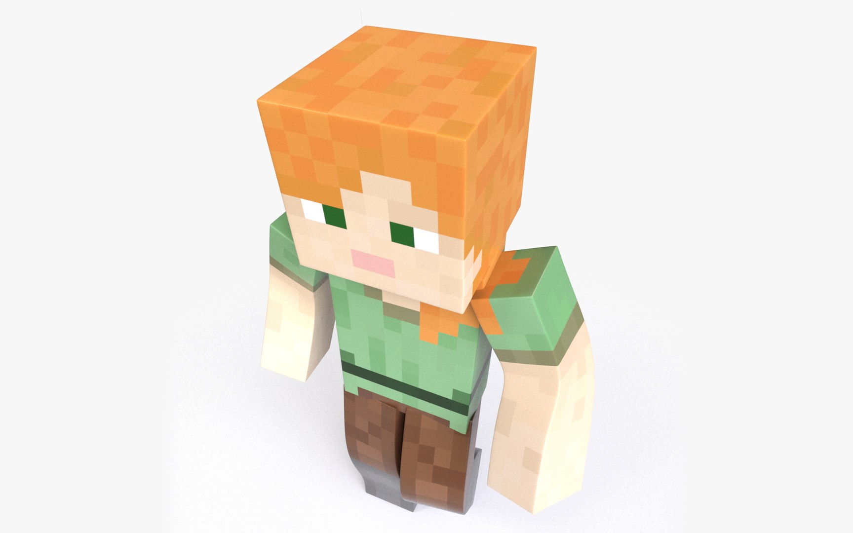 D Alex Minecraft Mixamo Animatable Vray Arnold Model Turbosquid