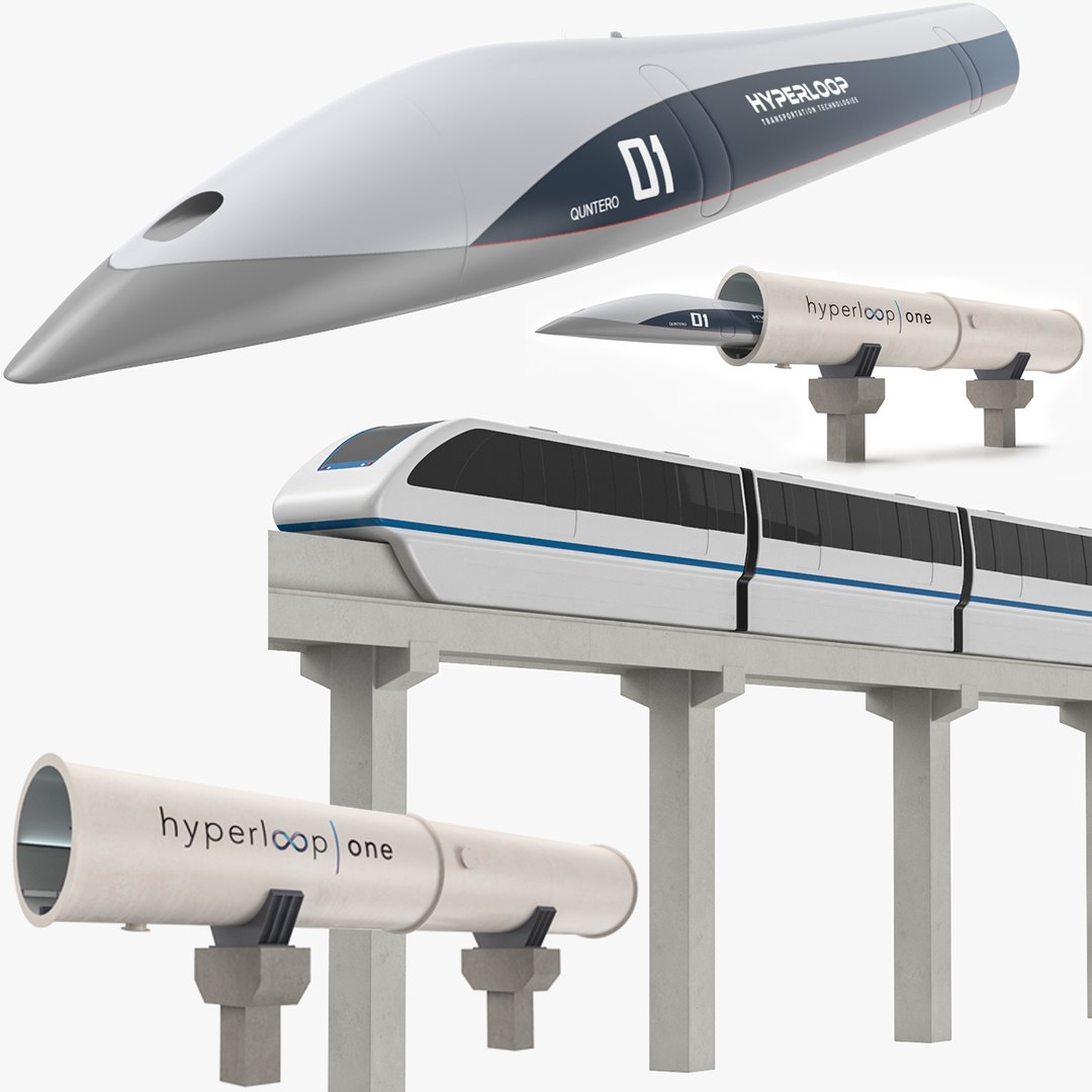 Mod Le D De Collection De Trains Monorail Et Hyperloop Turbosquid