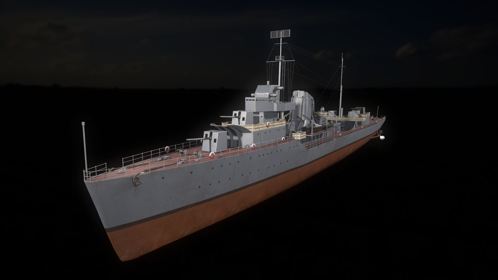 Gnevny Class Destroyer D Model Turbosquid