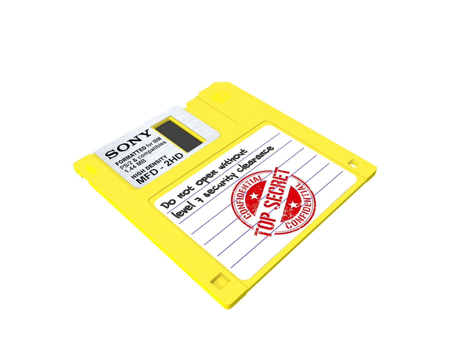 Floppy Disk Inch Yellow Model Turbosquid