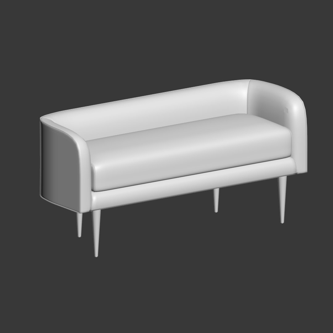 D Celine Bench West Elm Model Turbosquid