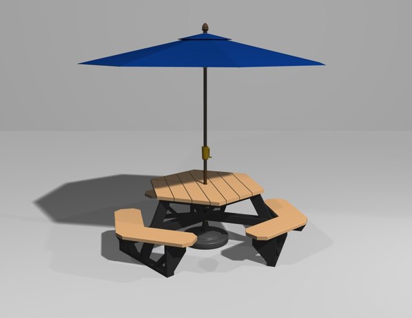 Hexagonal Picnic Table Umbrella D Lwo