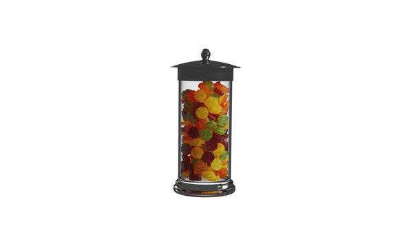 3D Glass Jar With Fruit Gums Model TurboSquid 1989536