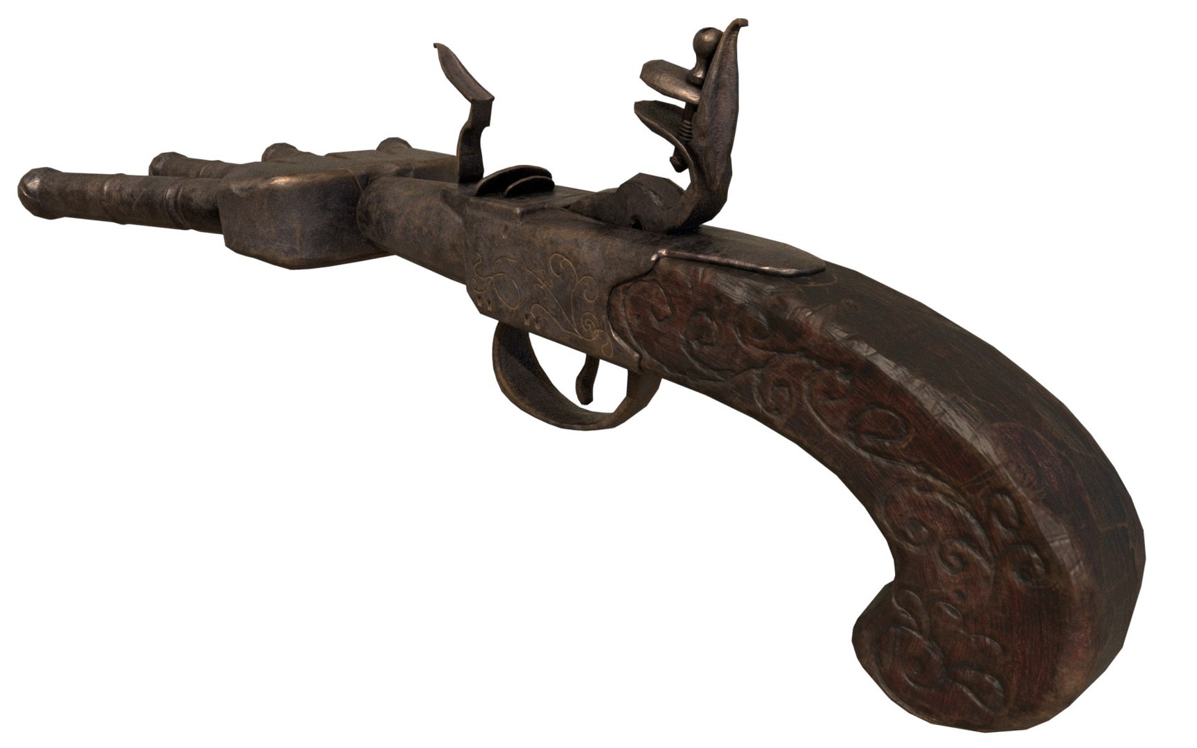 3D Pistol Flintlock Flint TurboSquid 1297576