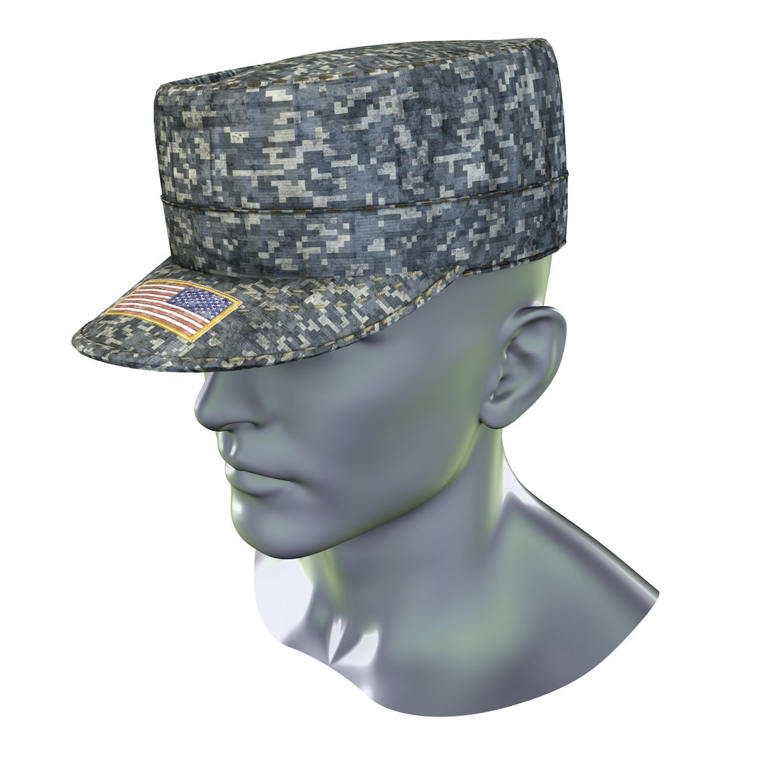 Modelo D Us Army Patrol Cap Digital Camouflage Hat Turbosquid