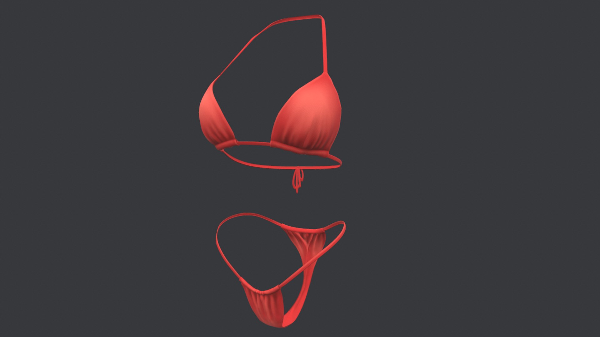 Red Bikini Swimsuit D Model Turbosquid