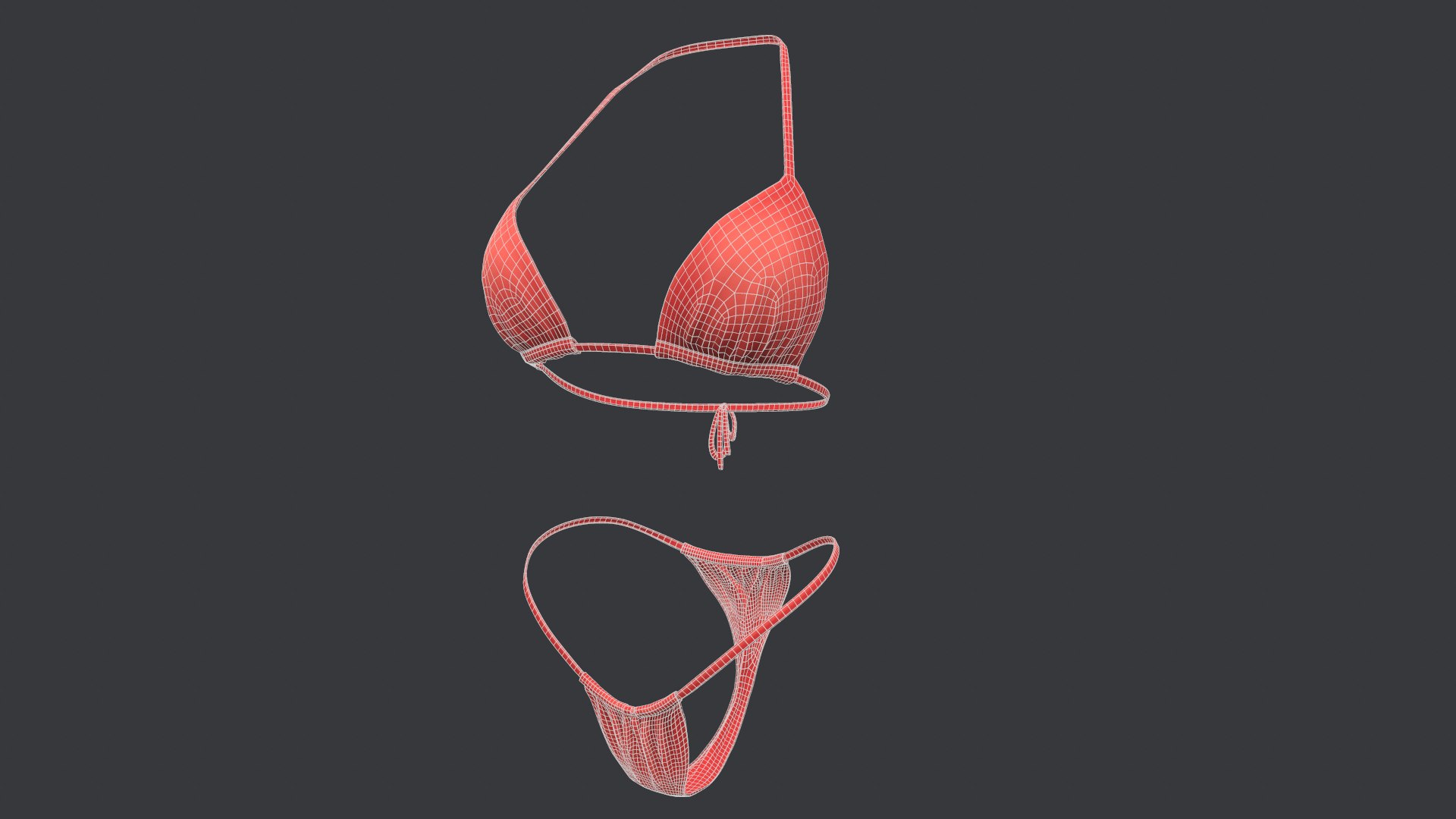 Red Bikini Swimsuit D Model Turbosquid