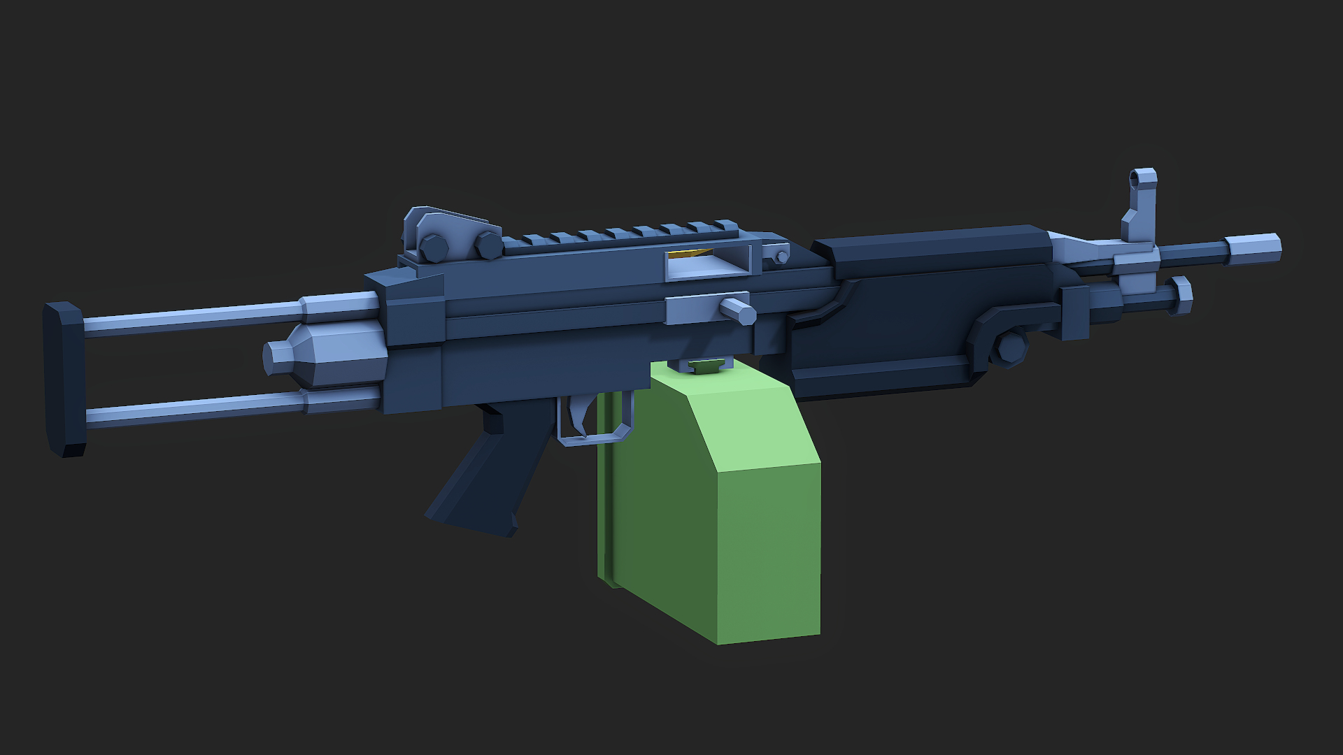 Stylized M Machine Gun Low Poly Mobile Ready D Model Turbosquid