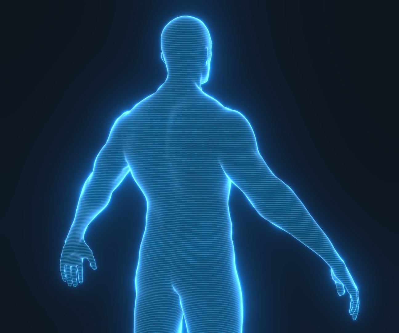 Human Hologram Male D Model Turbosquid