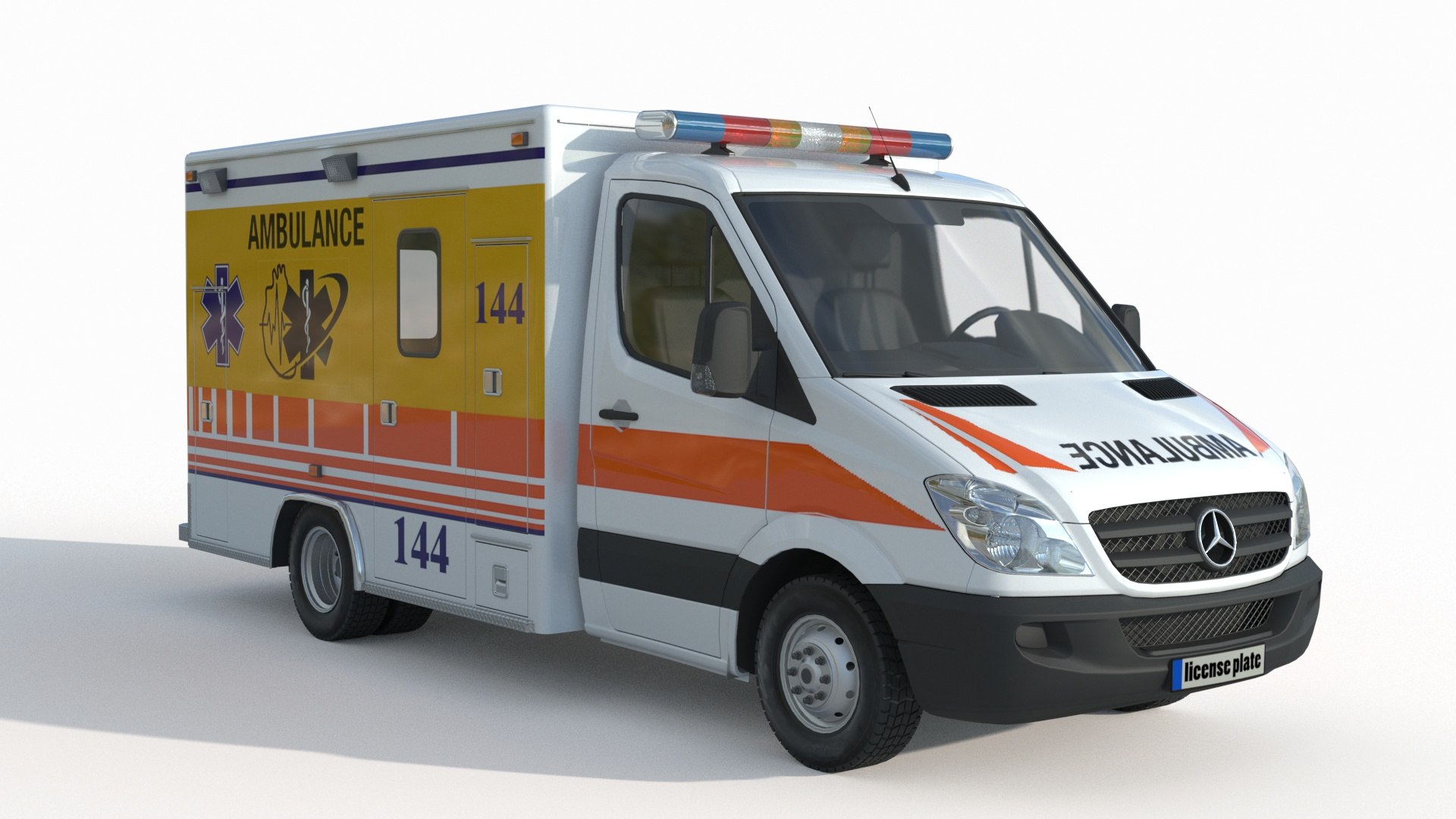 Benz Sprinter 516 CDI GSF RTW Krankenwagen 3D Modell TurboSquid 1894847