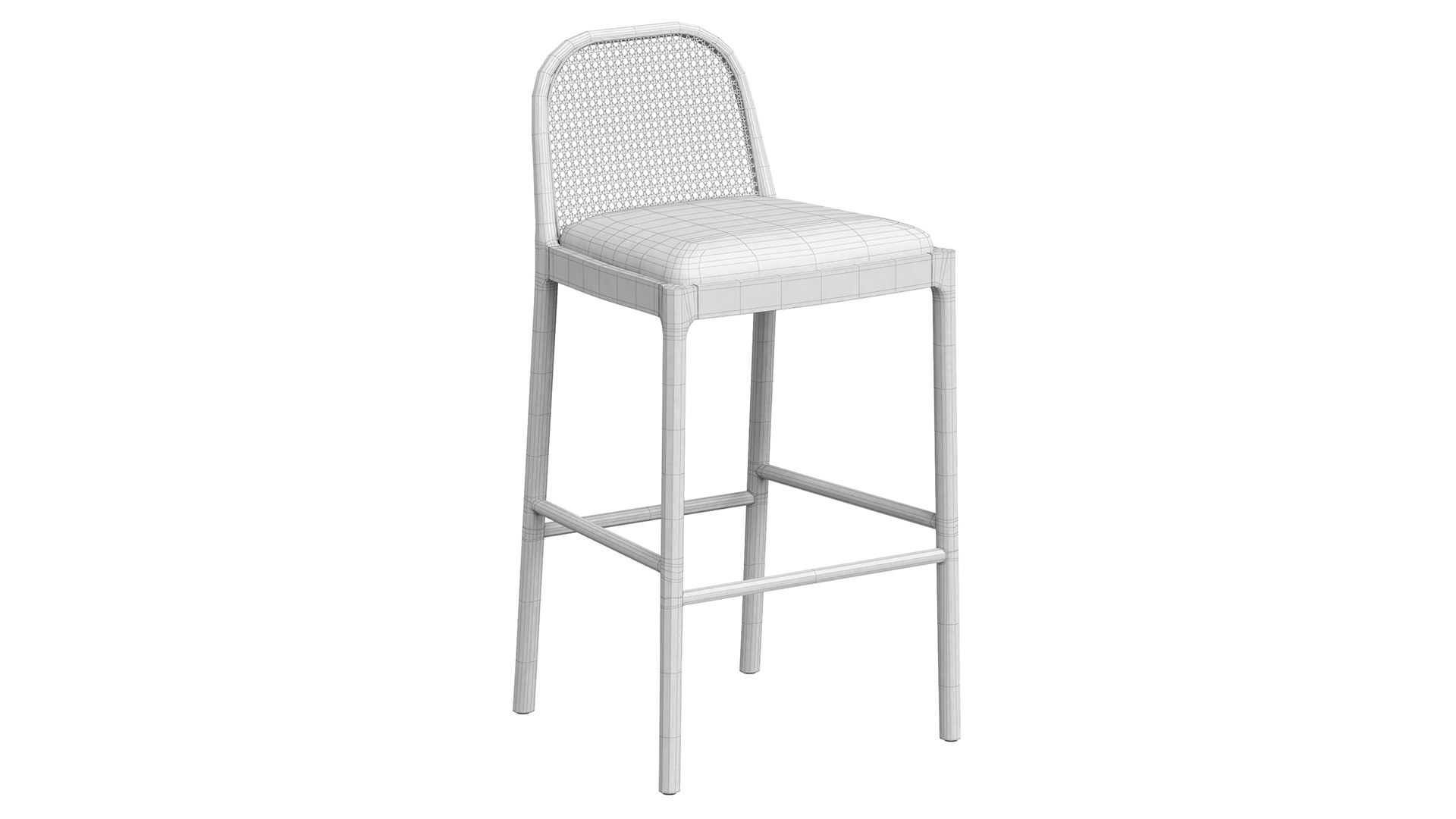 NADIA BLACK CANE BAR STOOL Crate Barrel 3D TurboSquid 2074788