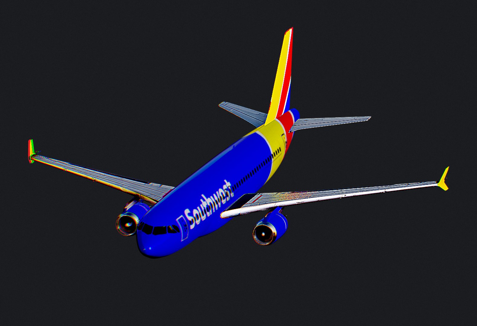 D Airbus A Southwest Airlines Airplane Turbosquid