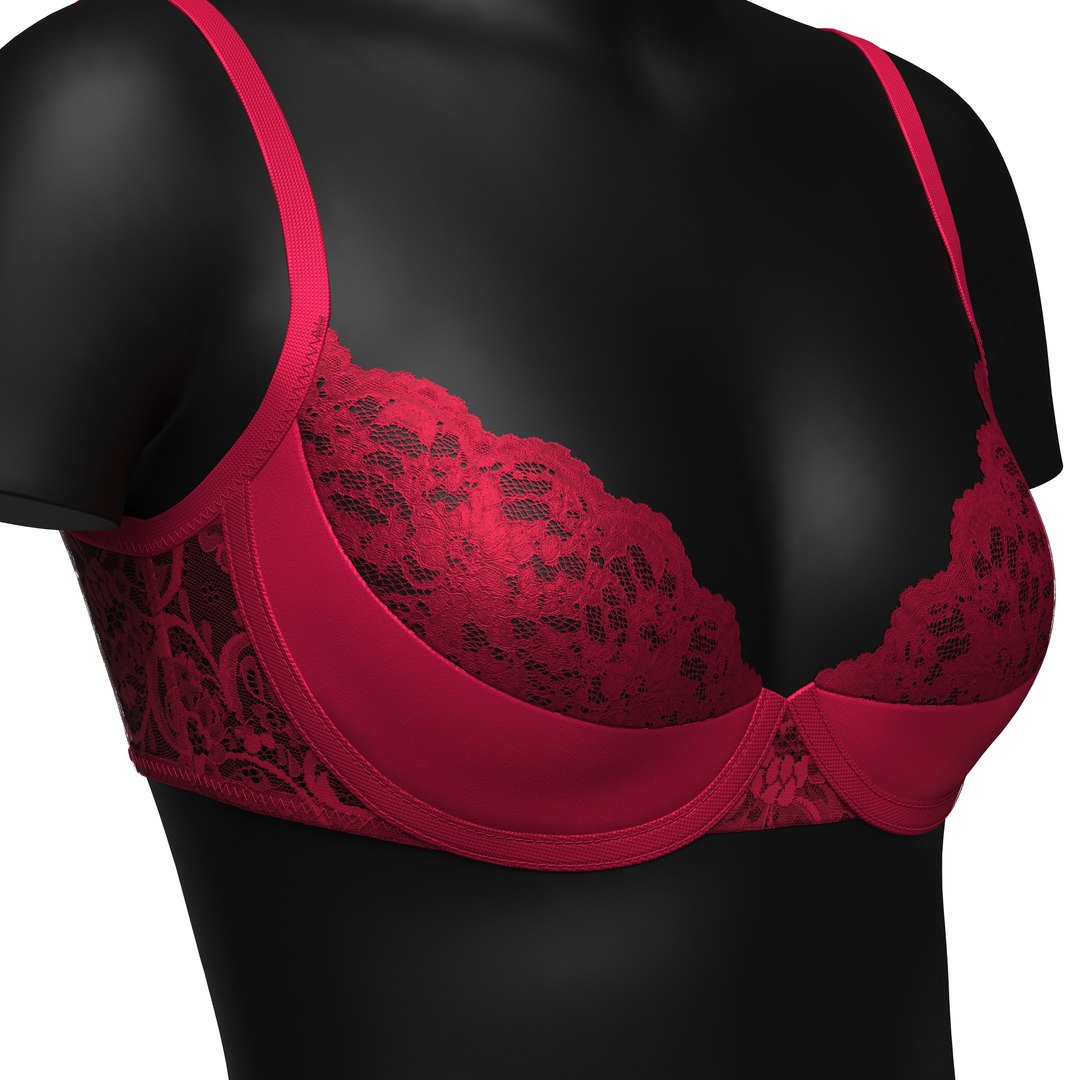 D Pink Lace Suspender Lingerie Set Turbosquid