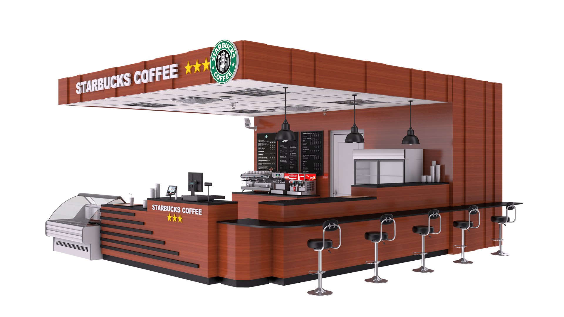 Detailed Starbucks Coffee Shop Bar 3D Model TurboSquid 2077761