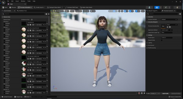 Realistic stylized cartoon Female 3D Model Naked Woman Rigged3D模型