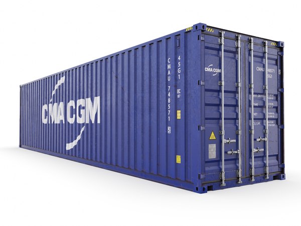 modelo 3d Contenedor de envío High Cube CMA CGM de 40 pies TurboSquid