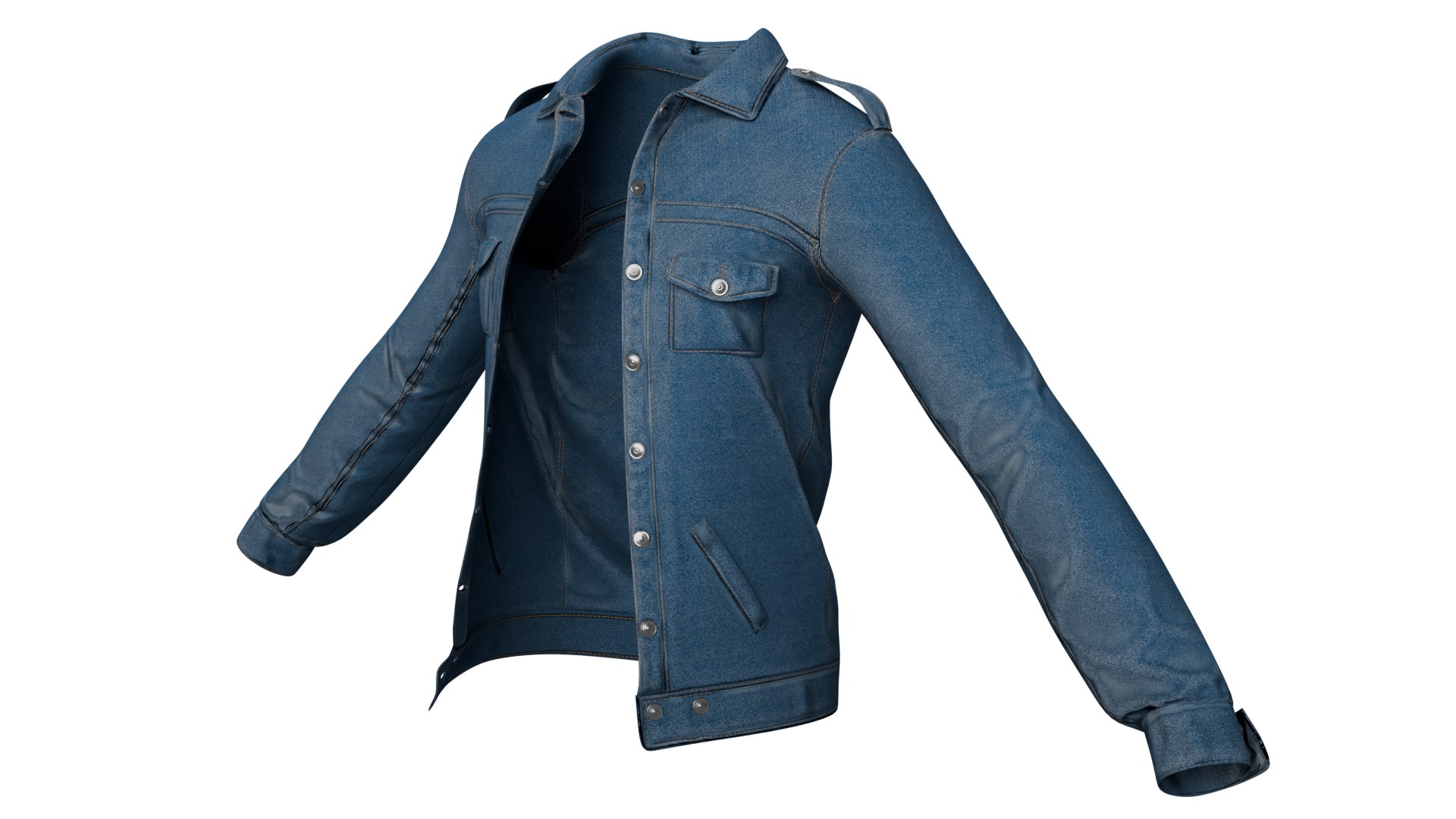 3D Denim Jacket TurboSquid 2197624