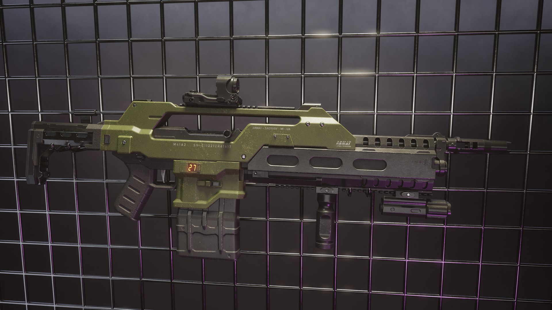 M A Pulse Rifle Model Turbosquid