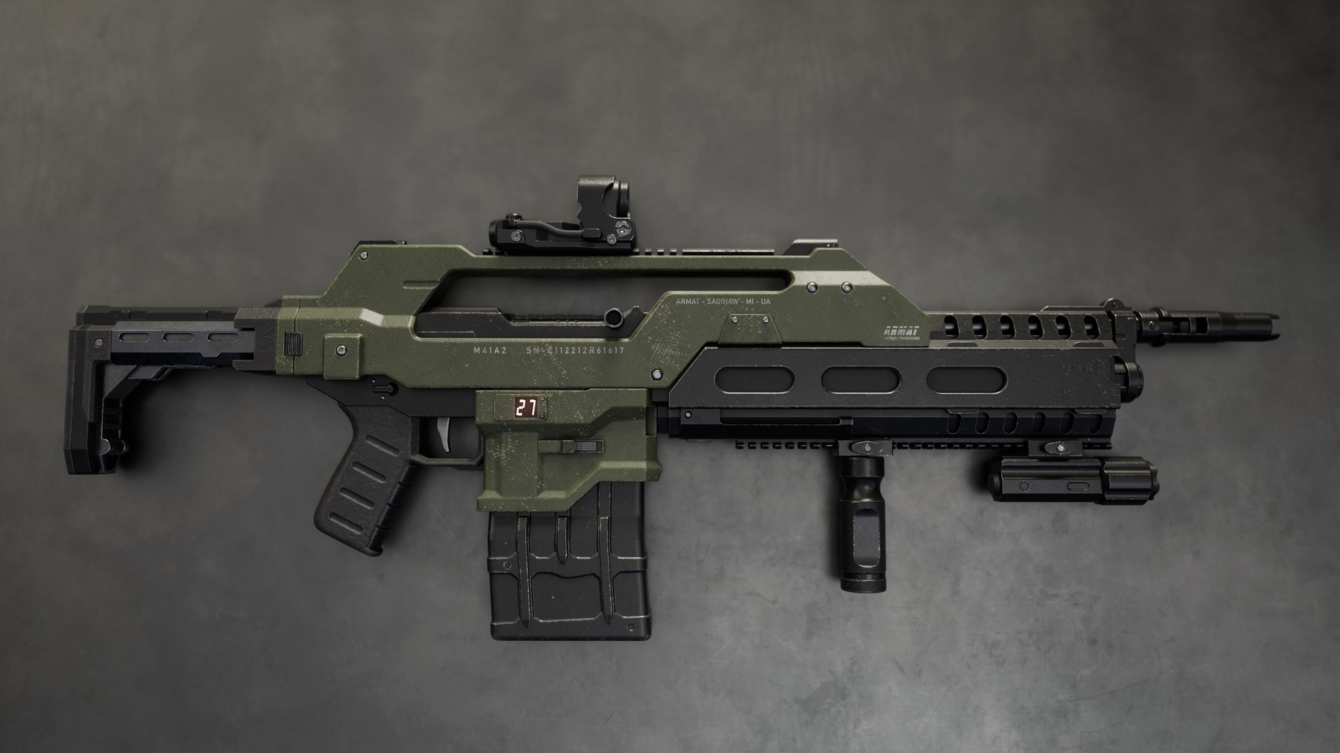 M A Pulse Rifle Model Turbosquid