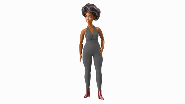 D Toy Doll Curvy Brunette Dressed Model Turbosquid