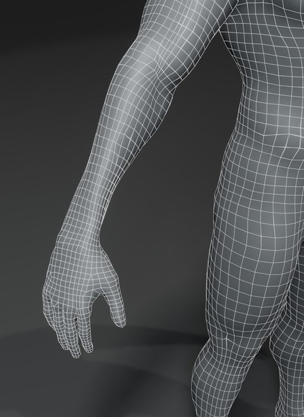 modelo 3d Malla de base de cuerpo masculino Modelo 3D Polígonos de 10k