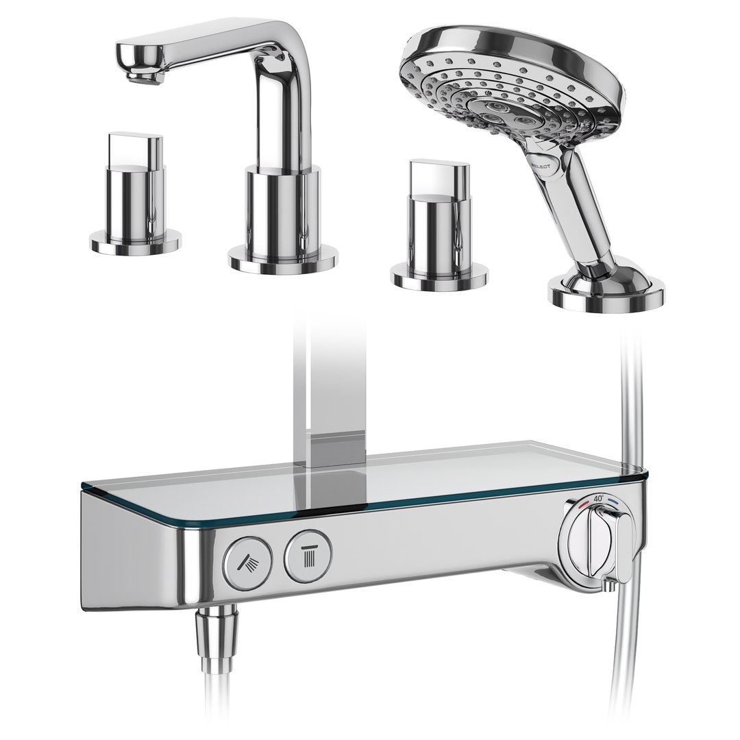 D Faucets And Shower Systems Hansgrohe Set Model Turbosquid