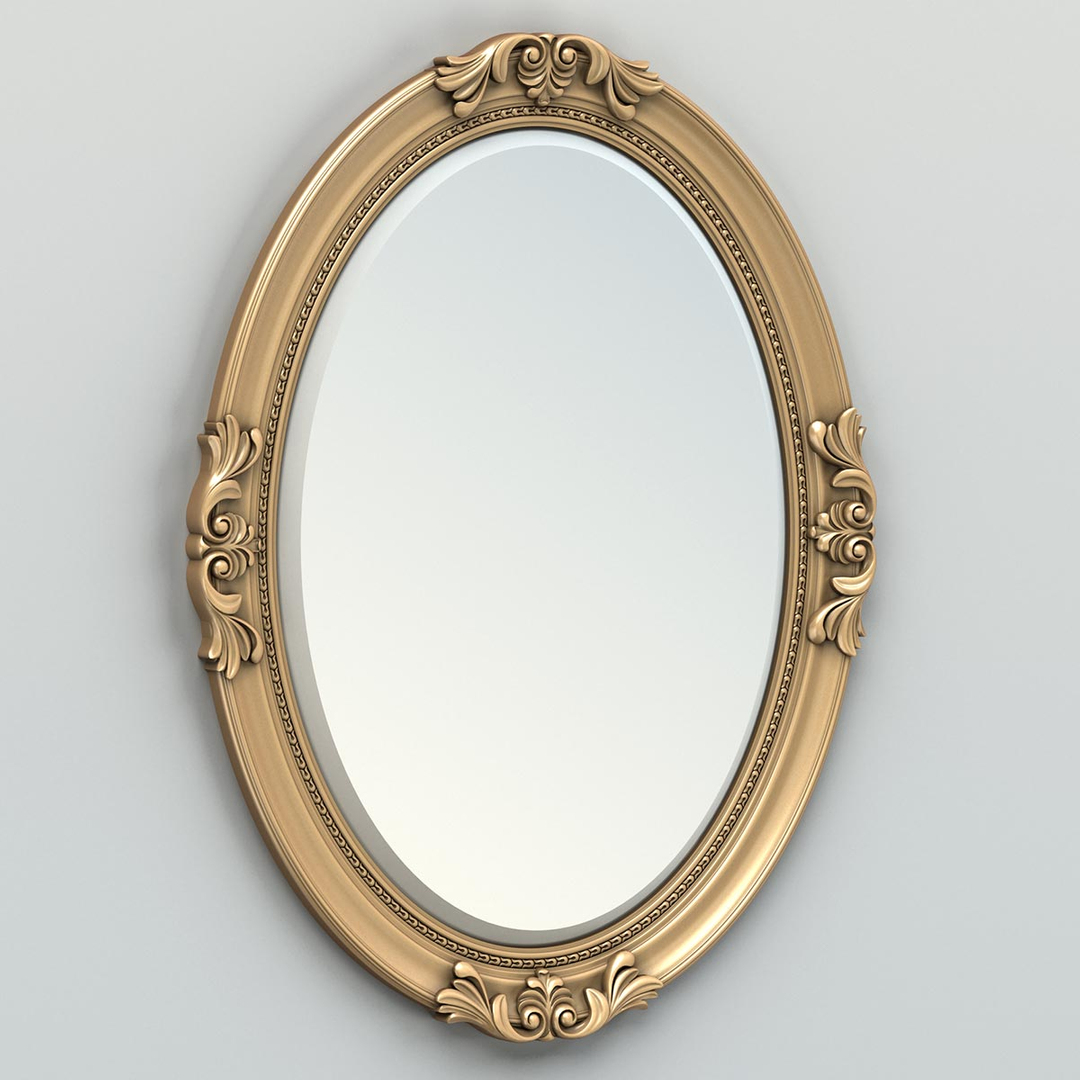 Зеркало овальное в деревянной рамке