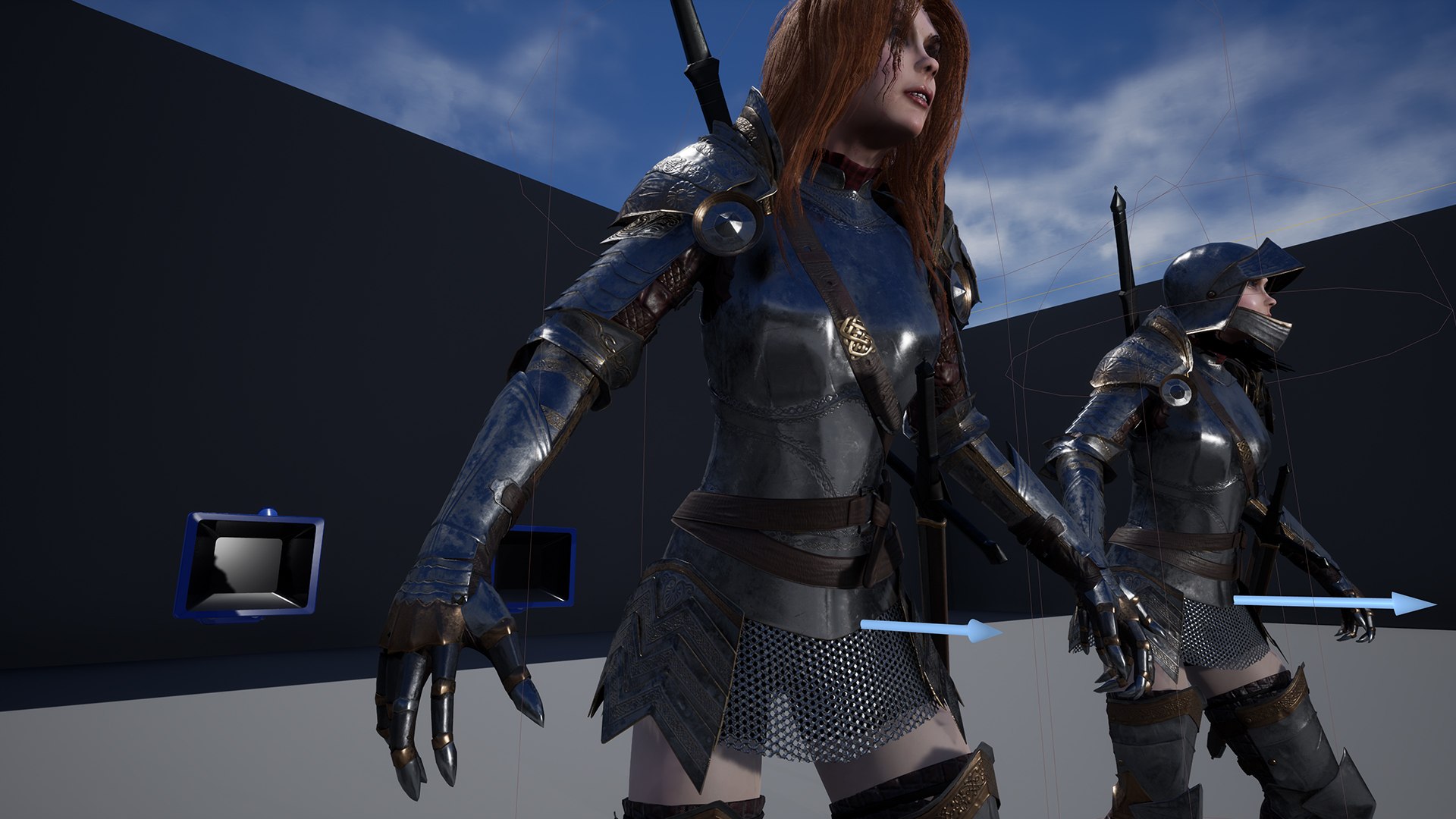 3D Female Knight Full Plate Gaming Unreal Engine Project Model