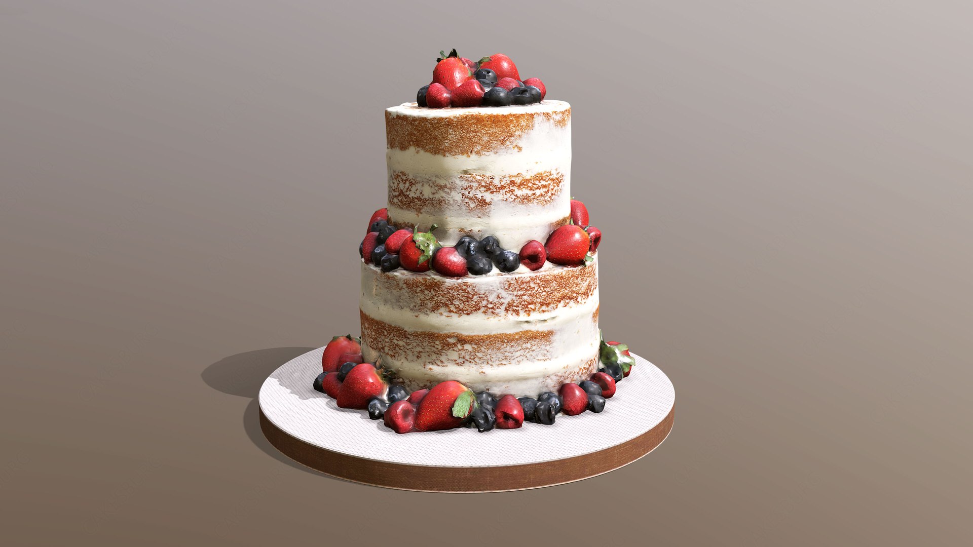 3D Model Semi Naked Berry Cake TurboSquid 1859605