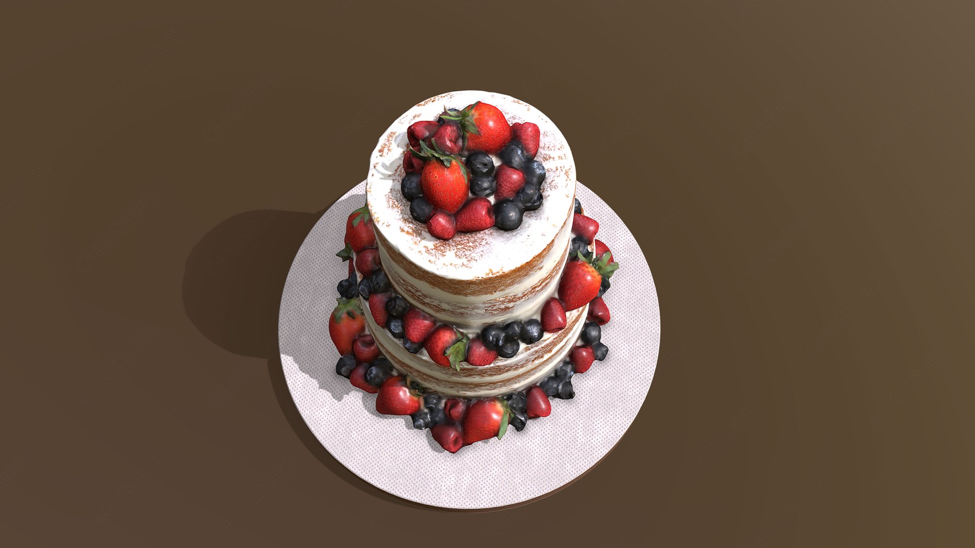 3D Model Semi Naked Berry Cake TurboSquid 1859605