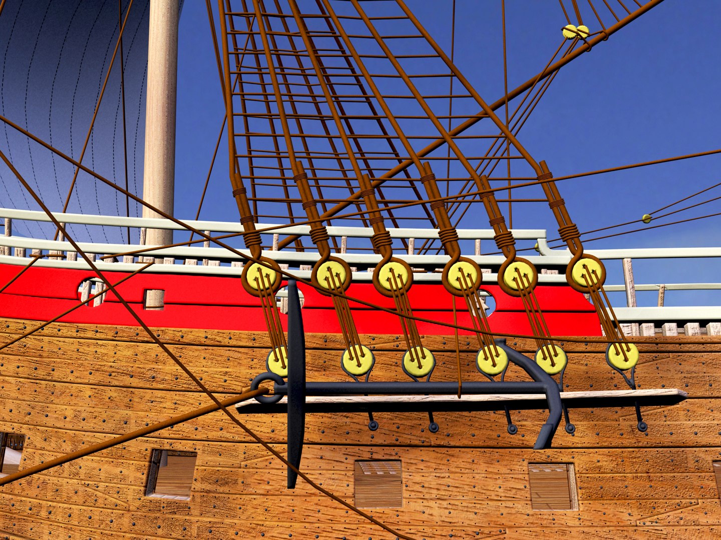 D Royal Ship Vasa Part The Hull And Part The Rigging Turbosquid