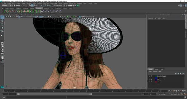 Modelo D Chica Bikini Aparejada Para Maya Turbosquid
