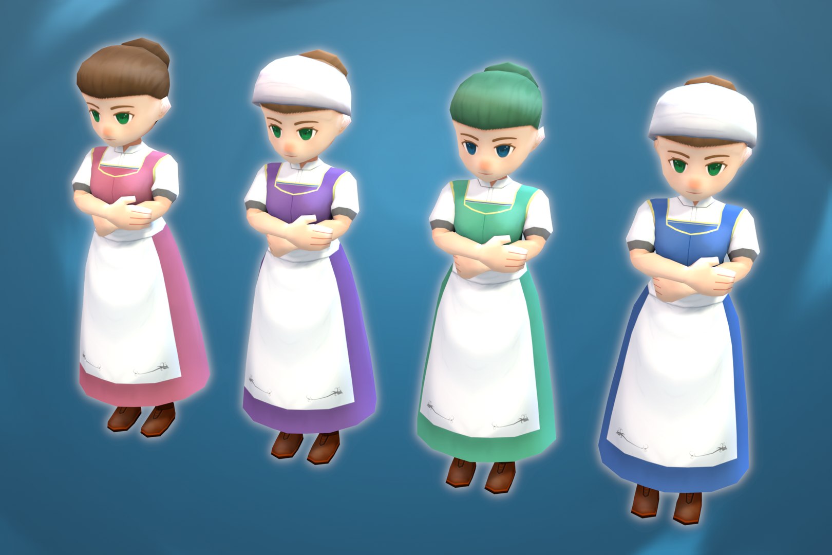 Stylized Npc Peasant Dariah Model Turbosquid